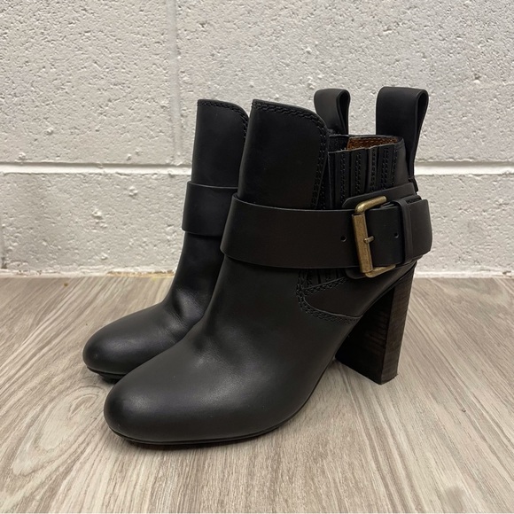 See by Chloe Capps Black Leather Buckle Ankle Booties - Picture 3 of 12